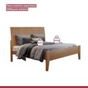 Ver imagem 5 de Conjunto Quarto de Casal Cama em Madeira Maciça 140cm e Mesa de Cabeceira 3 Gavetas Unique
