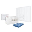 Ver imagem 1 de Quarto de Bebê Americano 6 Portas Com berço Americano Multifuncional Formare Branco Acetinado