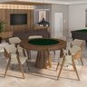 Conjunto Mesa de Jogos Carteado Bellagio Tampo Reversível Verde e 6 Cadeiras Madeira Poker Base Cone - 1