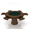 Conjunto Mesa de Jogos Carteado Bellagio Tampo Reversível Verde e 6 Cadeiras Madeira Poker Base Cone - 2