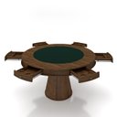 Ver imagem 2 de Conjunto Mesa de Jogos Carteado Bellagio Tampo Reversível Verde e 6 Cadeiras Madeira Poker Base Cone