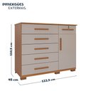 Ver imagem 3 de Cômoda Infantil 6 Gavetas 1 Porta Sofia Espresso Móveis