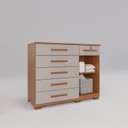 Ver imagem 4 de Cômoda Infantil 6 Gavetas 1 Porta Sofia Espresso Móveis Marrom/Cinamomo/Off White