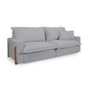 Ver imagem 5 de Sofá Retrátil Reclinável Davi Original com Molas Ensacadas Tecido Linho Cinza Claro 2,30m