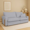 Ver imagem 1 de Sofá Retrátil Reclinável Davi Original com Molas Ensacadas Tecido Linho Cinza Claro 2,30m