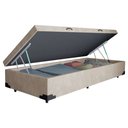 Ver imagem 3 de Cama Box Baú Solteirão Suede Bege Emth 96x203x40