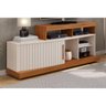 Rack Bancada P/ Tv até 47 Pol Scala C/ 1 Porta e 5 Nichos 160cm Freijo/off White - Dj Móveis - 1