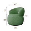 Ver imagem 5 de Poltrona Orgânica Atemporal Base Giratória Eloah Bouclé Italiano Verde Selva