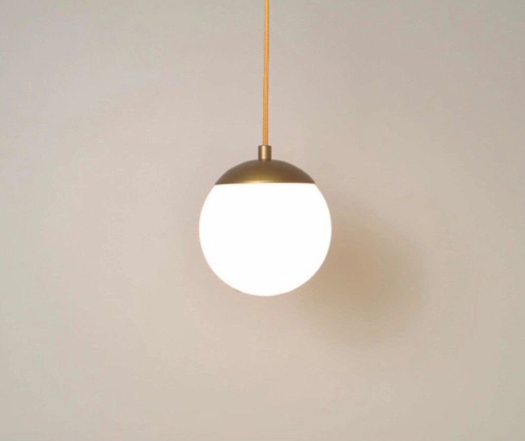 Pendente Moderno Jabuticaba Dourado 1 Esfera Globo de Vidro - LEITOSO FOSCO - 6