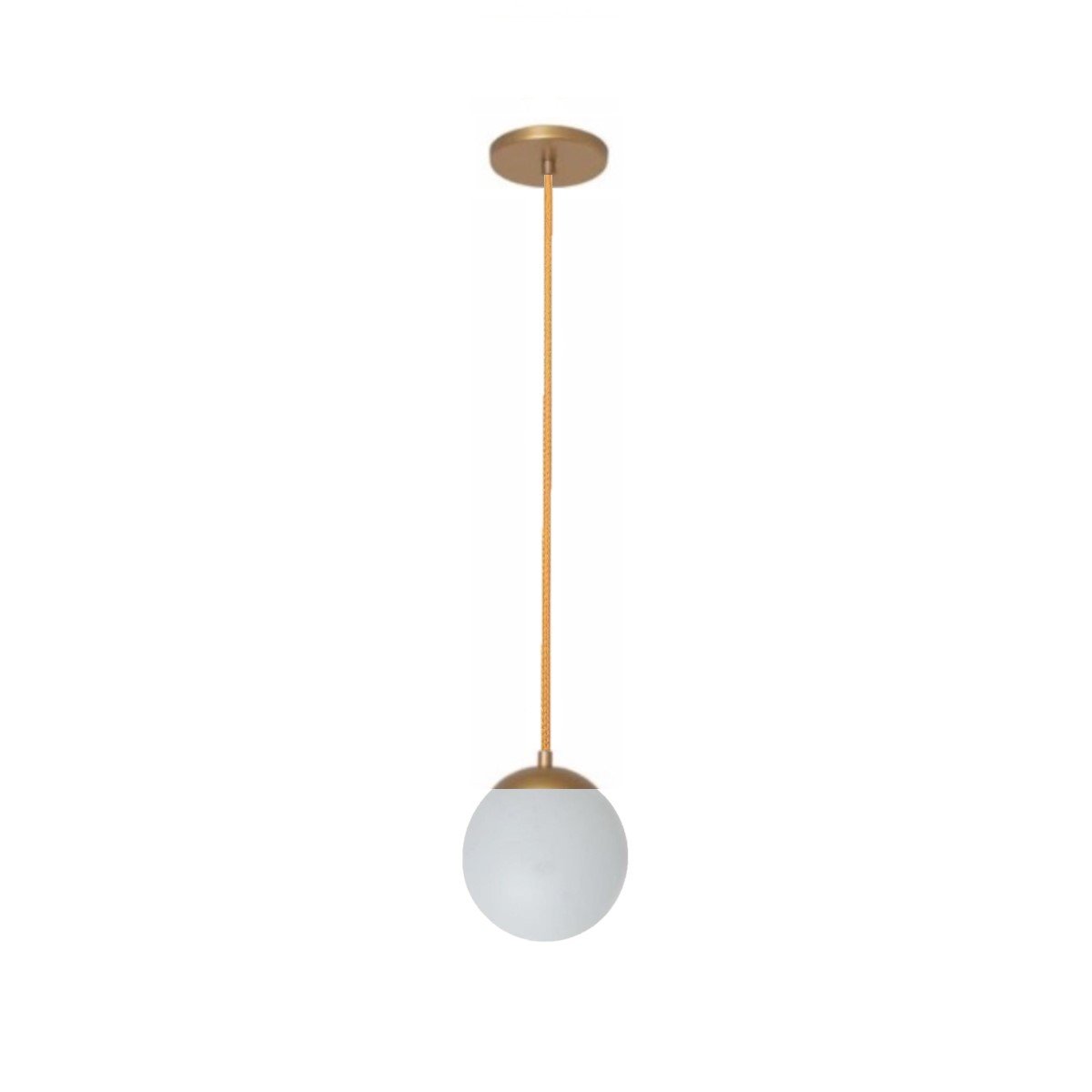 Pendente Moderno Jabuticaba Dourado 1 Esfera Globo de Vidro - LEITOSO FOSCO - 1