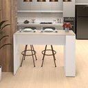 Ver imagem 2 de Bancada Cozinha Americana Gourmet com Prateleiras Branco/Carvalho