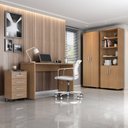 Ver imagem 1 de Conjunto para Escritório 4 Peças com Escrivaninha Gávea 1 Gaveteiro e 2 Armários Espresso Móveis