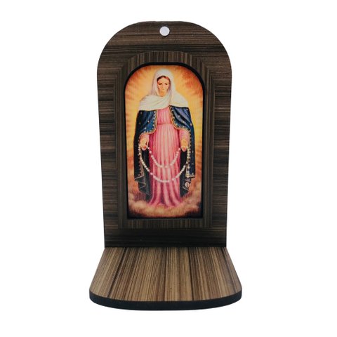 Oratório Nossa Senhora Das Lágrimas para Imagem de Santo Pequeno 15 Cm