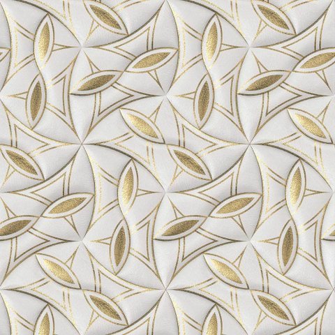 Papel de Parede Temático 3d Estofado Branco - 3,00x0,50m