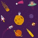 Ver imagem 2 de Papel de Parede Infantil Universo