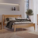 Ver imagem 2 de Conjunto Cama de Casal em Madeira Maciça 140cm Florença e Cômoda 5 Gavetas com Sapateira Unique