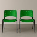 Ver imagem 1 de Kit 2 Cadeiras Iso Fixa Empilhável Escola Igreja Salão:verde
