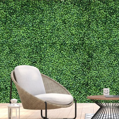 Kit 25 Painéis Decorativos de Jardim Vertical Artificial com Buxinho Premium UV