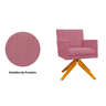 Conjunto 2 Poltronas Estofadas Base Giratória De Madeira Cecília Suede Rosa Barbie - LM DECOR - 3