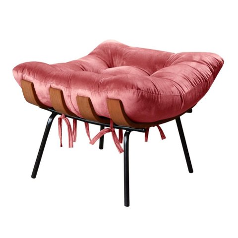 Puff Costela Cor:Suede Rosa 280