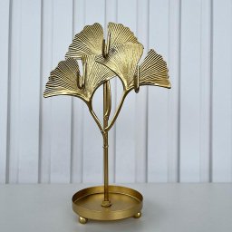 Decoração quarto enfeite porta joia dourado folha de metal - 4