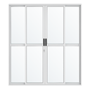 Ver imagem 1 de Porta Sacada de Aluminio Branco 4 Folhas Linha 25 com Fechadura 2,10x2,00