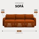Ver imagem 4 de Sofá Retrátil 7 Lugares Veludo Apolo 3,60 Mts Cobre