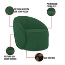Ver imagem 4 de Sofá 3 Lugares Orgânico 180cm Morgan e Poltrona Lua Veludo Verde D03 - D’Rossi