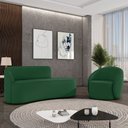 Ver imagem 2 de Sofá 3 Lugares Orgânico 180cm Morgan e Poltrona Lua Veludo Verde D03 - D’Rossi