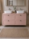 Ver imagem 1 de Gabinete para Banheiro com Tampo e 2 Cubas 120cm Retro MDF Rosa Milano - On Móveis