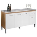 Ver imagem 5 de Balcão de Pia Ambiente Gabriela 150cm Amêndoa Branco - Ajl