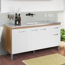 Ver imagem 1 de Balcão de Pia Ambiente Gabriela 150cm Amêndoa Branco - Ajl