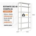 Ver imagem 5 de Estante de Aço com 05 Bandejas 58 cm (24/18) - 1,98x0,92x0,58m - W3 - 16005