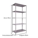 Ver imagem 3 de Estante de Aço com 05 Bandejas 58 cm (24/18) - 1,98x0,92x0,58m - W3 - 16005