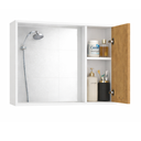 Ver imagem 7 de Espelheira para Banheiro Suspensa Cannes Armário e Prateleiras - Jm3 Móveis:branco/ripado