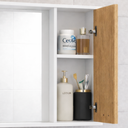 Ver imagem 5 de Espelheira para Banheiro Suspensa Cannes Armário e Prateleiras - Jm3 Móveis:branco/ripado