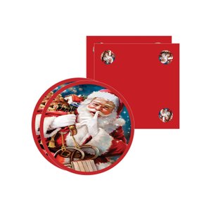 Kit Capa Sousplat + Guardanapo Natal Papai Noel2 - 2 Peças