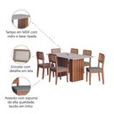 Ver imagem 5 de Conjunto de Mesa Sala de Jantar Ripada Tampo com Vidro 1,60m 6 Cadeiras Santiago Dobuê Madeirado /