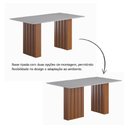 Ver imagem 6 de Conjunto de Mesa Sala de Jantar Ripada Tampo com Vidro 1,60m 6 Cadeiras Santiago Dobuê Madeirado /
