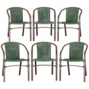 Ver imagem 1 de 06 Cadeiras Floripa Alumínio Pintura Marrom Corda Nautica Tr Verde