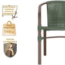 Ver imagem 4 de 06 Cadeiras Floripa Alumínio Pintura Marrom Corda Nautica Tr Verde