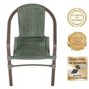 Ver imagem 3 de 06 Cadeiras Floripa Alumínio Pintura Marrom Corda Nautica Tr Verde