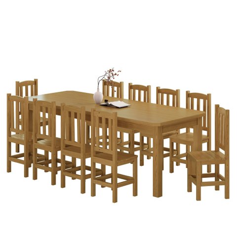 Conjunto Sala de Jantar 220x88 com 10 Cadeiras Diamante - Nemargi:nogueira