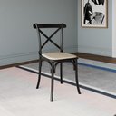 Ver imagem 2 de Par Cadeira Katrina Preta Assento Corano Bege Aço New Green