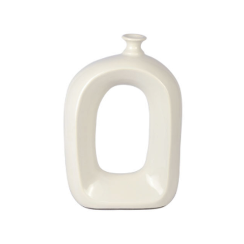 Vaso P Retangular Leaked Off White 24 Cm