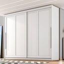 Ver imagem 5 de Guarda Roupa Casal Atraente 2 Potas com Cômoda Sapateira Imperial 5 Gavetas Branco Absoluto Semi