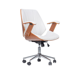 Cadeira de Escritório Ergonômica Giratória Fratini Kopenhagen Diretor Branca - 1