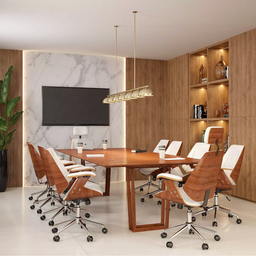 Cadeira de Escritório Ergonômica Giratória Fratini Kopenhagen Diretor Branca - 2