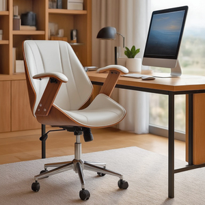 Cadeira de Escritório Ergonômica Giratória Fratini Kopenhagen Diretor Branca