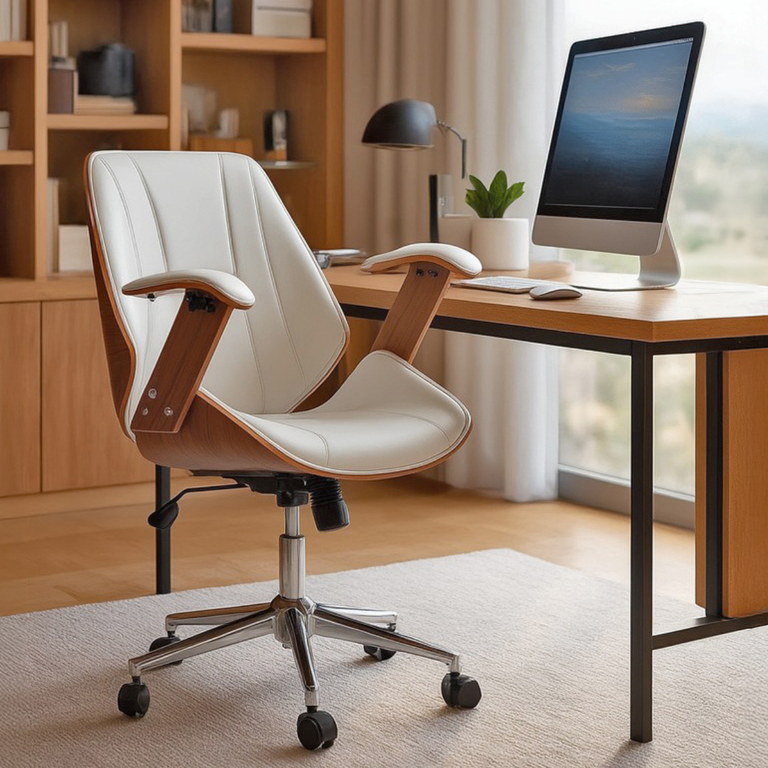 Cadeira de Escritório Ergonômica Giratória Fratini Kopenhagen Diretor Branca